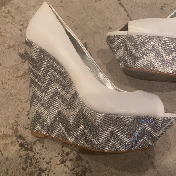 Bebe Bling Open Toe Wedges - Picture 2 of 3